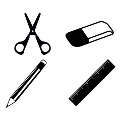 Set of school supplies