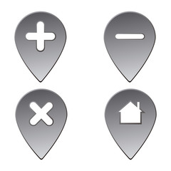 Set of map pins