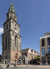 Martinitoren Groningen Netherlands. Church tower. - obrazy, fototapety, plakaty