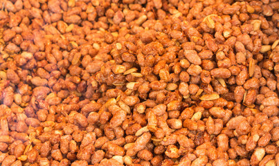 hot sweet almonds lie on a pile