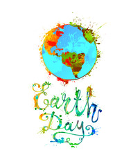 Naklejka premium EARTH DAY. April 22.