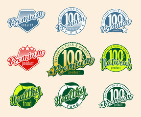 Vector set of retro labels and icons