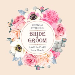 Vintage wedding invitation