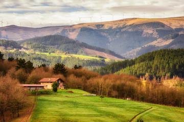 typical basque home at countryside, Spain
