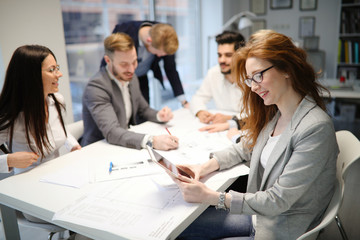 Group of architects working on project