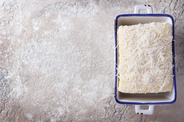 Brazilian traditional dessert: sweet couscous (tapioca) pudding (cuscuz doce)