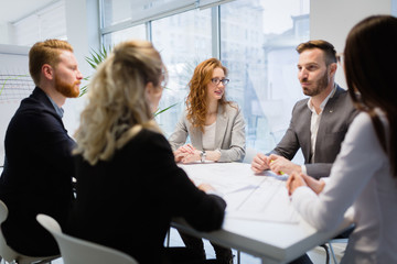 Group of architects working on project