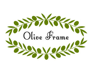 Naklejka premium Olive frame design. Vector illustration
