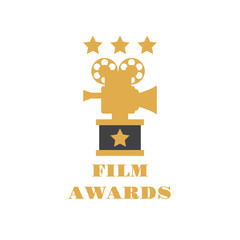 Film Awards vector emblem, label, badge and logo on white background