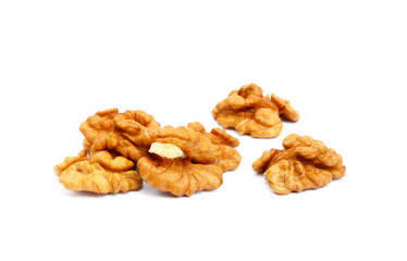 Healthy walnuts isolated on white background