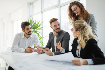 Group of architects working on project