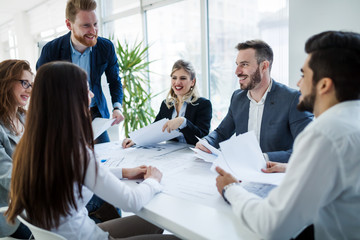 Business colleagues at their workplace in office