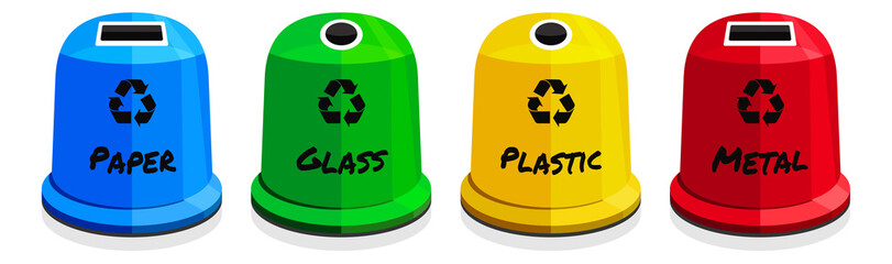 Waste sorting / paper - glass - plastic - metal