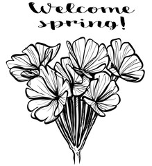 Fototapeta premium эскиз букет цветов