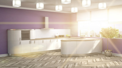 Naklejka na ściany i meble Kitchen interior. 3d illustration