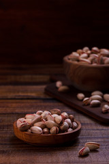 Fototapeta na wymiar Shelled pistachio nuts