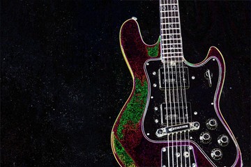 Black guitar, string music