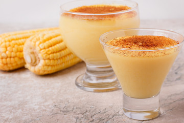 Brazilian sweet custard-like dessert curau de milho mousse of corn