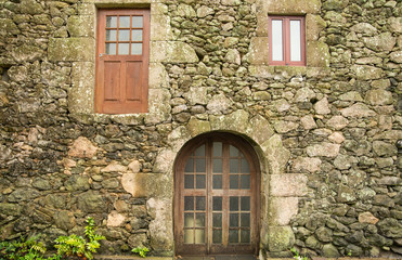 Typical stone residence house on Azores island
