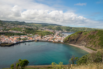 Fototapeta na wymiar Scenic cityscape of Horta in Azores islands