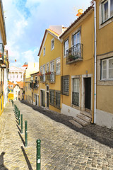 Street  in old town of Lisbon, Portugal