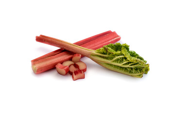 Rhabarber isoliert auf weiß