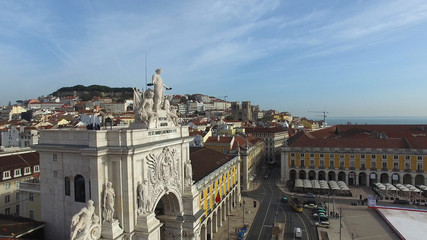 Fototapeta na wymiar Arch in Rua Augusta at Commerce Square, Lisbon, Portugal