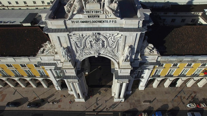 Obraz na płótnie Canvas Arch in Rua Augusta at Commerce Square, Lisbon, Portugal