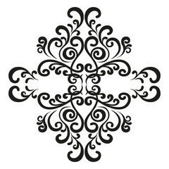 Fototapeta na wymiar Vignette. Symmetric decor element for creating a design in vintage style. Baroque ornament.