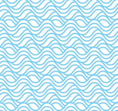 Seamless water wave patterns. Simple seamless beauty Summer time background. Vector illustration.