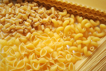 Back Ground of Different Types of Pasta