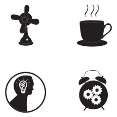 Set of business icons on a white background, Vector illustration