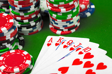 poker chips on the table