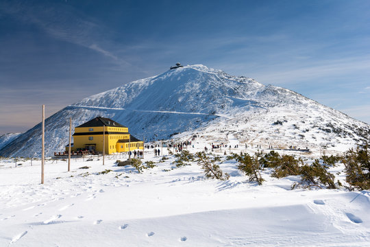 Fototapeta Karkonosze / Krkonose Mountains in Winter, Mount Sniezka, Poland, Czech republic