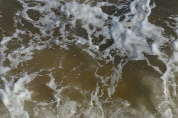 Foamy sea water