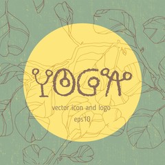 yoga button symbol icon circle green for website banner logo
