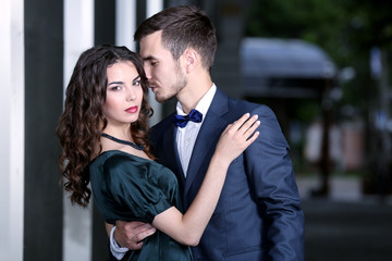 Beautiful elegant couple, outdoor