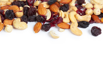 mixed nuts isolated on the white background