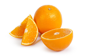 fresh orange isolated on white background