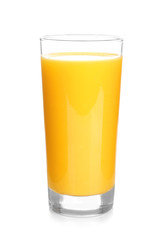 Glass of fresh juice, isolated on white