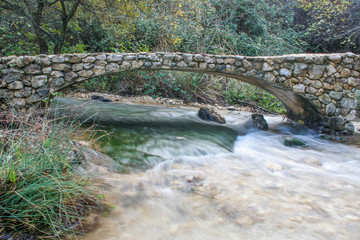 Fototapeta na wymiar Puente de piedra sobre el río