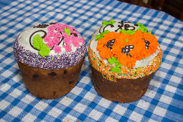 Two Easter cake on the table