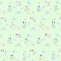 Pattern with owls, pastel colors stock vector illustration