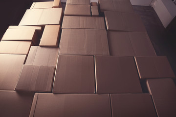 Cardboard boxes as background