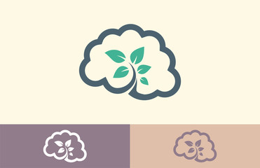 leaf brain natural logo