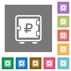 Ruble strong box square flat icons