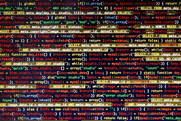 Web site codes on computer monitor, closeup