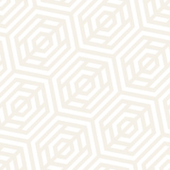 Vector Seamless Pattern. Repeating Lattice Abstract Background. Linear Grid From Striped Hexagonal Elements.