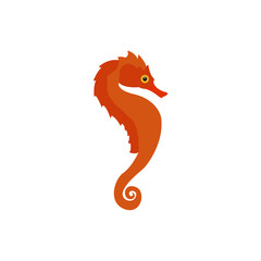 Isolated seahorse icon on a white background, Vector illustration