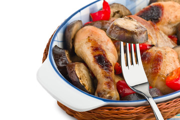 Delicious chicken with Eggplant